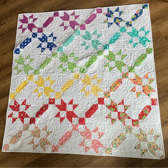 Handmade Rainbow Quilt - Picture 5 of 6